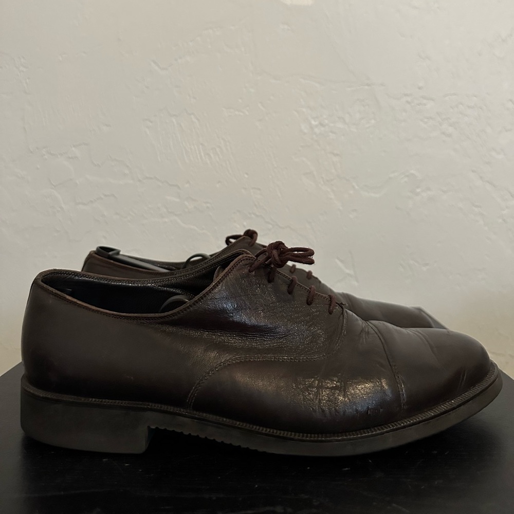 Bally Switzerland Mens Brown Leather Oxford Lace Up Dress Shoes US 10 E